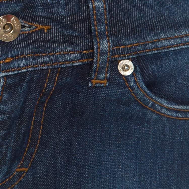 Pre Owned Dolce & Gabbana Indigo Dark Wash Denim Cuffed Hem Shorts S