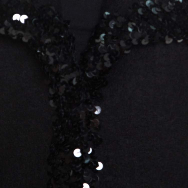 Pre Owned Dolce & Gabbana Black Wool Sequined Edge Blazer M