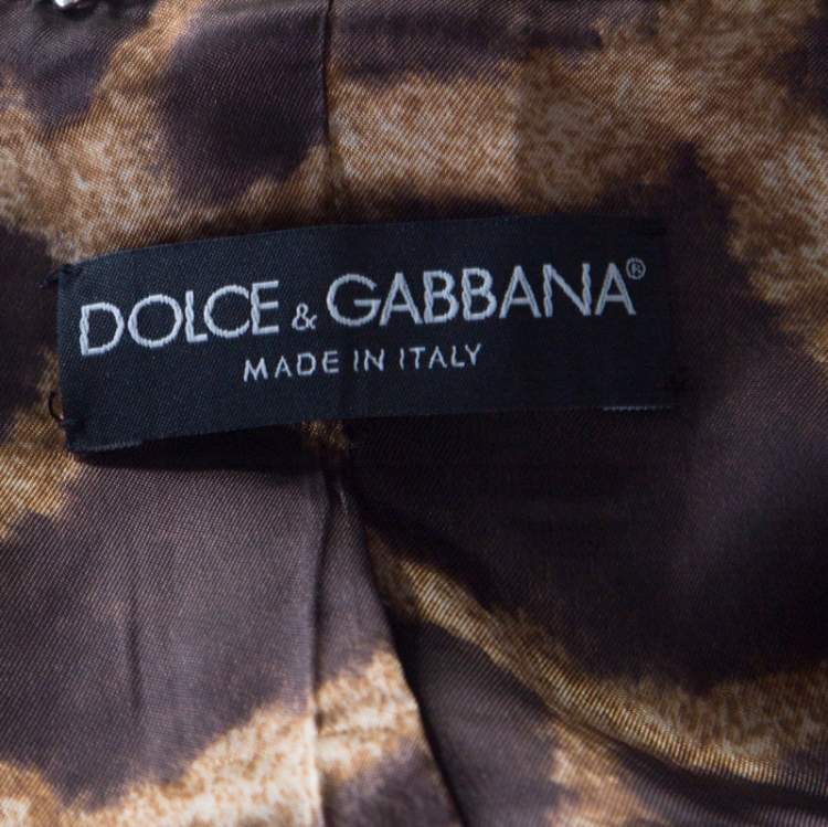 Pre Owned Dolce & Gabbana Black Wool Sequined Edge Blazer M