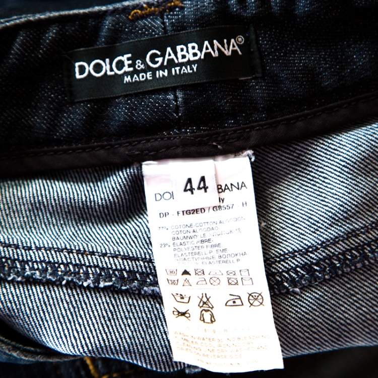Pre Owned Dolce & Gabbana Indigo Dark Wash Straight Fit Jeans M