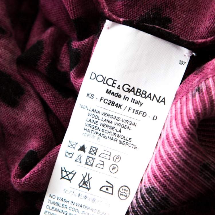 مملوكة مسبقًا Dolce & Gabbana Mulberry Purple Leopard Print Wool Sweater Top S