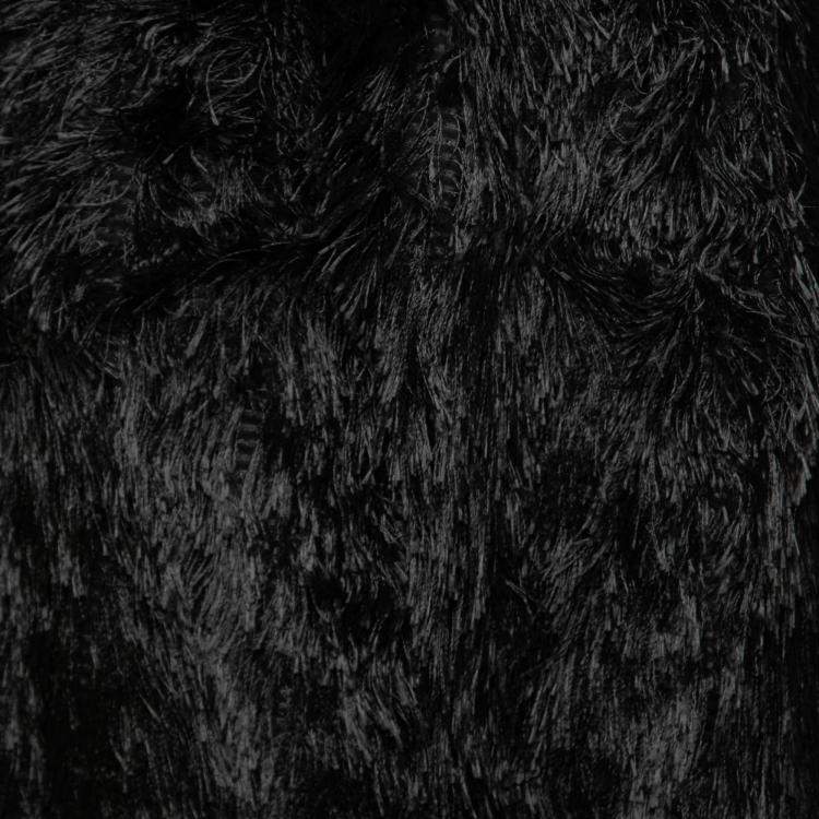 Pre Owned Dolce & Gabbana Black Textured Fringed Mini Skirt S