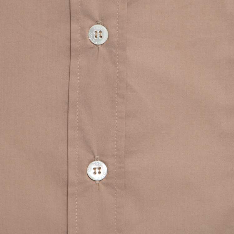 Pre Owned Dolce & Gabbana Brown Cotton Button Front Long Sleeve Shirt M