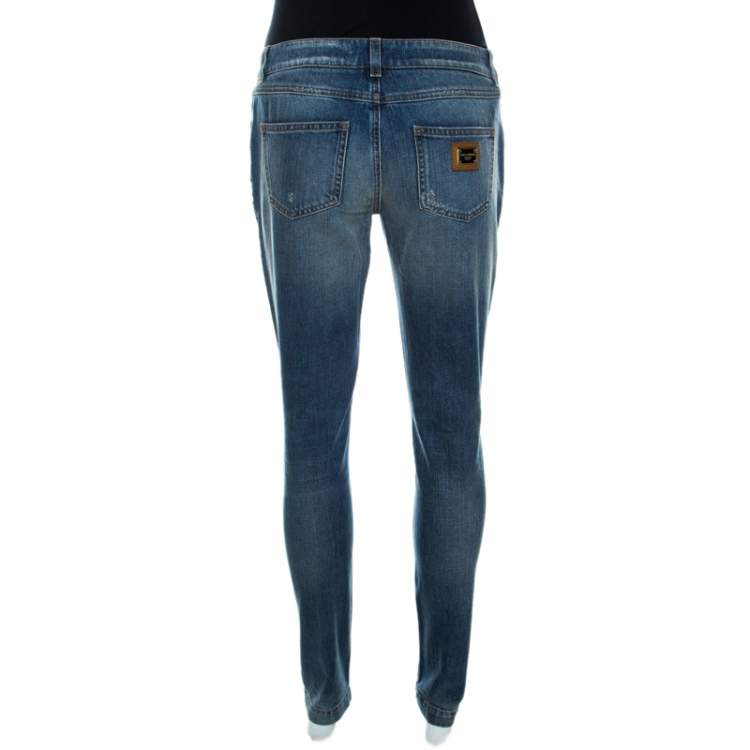 Pre Owned Dolce & Gabbana  Dark Blue Denim Fitted Jeans S