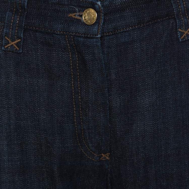 Pre Owned Dolce & Gabbana Indigo Dark Wash Denim Tapered Jeans L