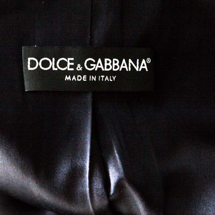 Pre Owned Dolce & Gabbana Navy Blue Velvet Notch Lapel Blazer S