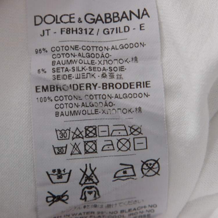 مملوكة مسبقًا Dolce & Gabbana White Cotton Ti Amo Applique T Shirt S 
