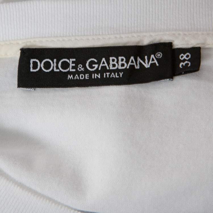 مملوكة مسبقًا Dolce & Gabbana White Cotton Ti Amo Applique T Shirt S 