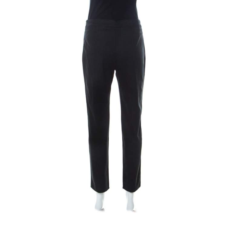 Pre Owned Dolce & Gabbana Black Cotton Blend Ankle Zipper Detail Trousers M