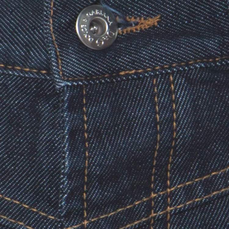 Pre Owned Dolce & Gabbana Indigo Denim Reverse Pocket Wide Leg Jeans XL 