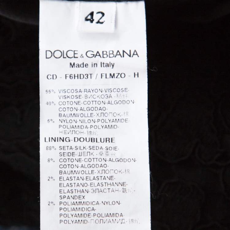 Pre Owned Dolce & Gabbana Black Cordonetto Lace Scalloped Hem Fitted Dress M 