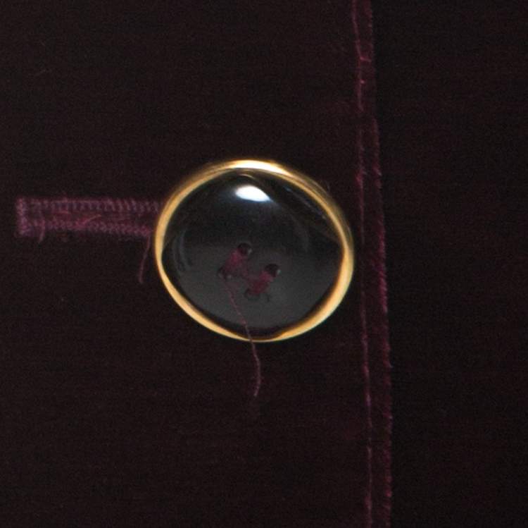 مملوكة مسبقًا D&G Vintage Maroon Velvet Cropped Classic Tailored Blazer L 