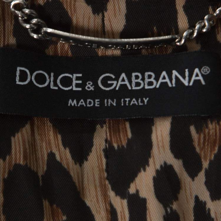 Pre Owned Dolce & Gabbana Red Suede DG Metal Embellished Blazer S