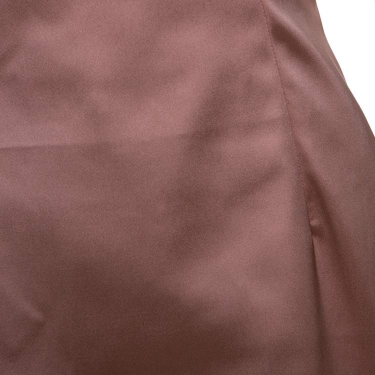 Pre Owned Dolce & Gabbana Rose Pink Satin Sleeveless Sheath Dress M