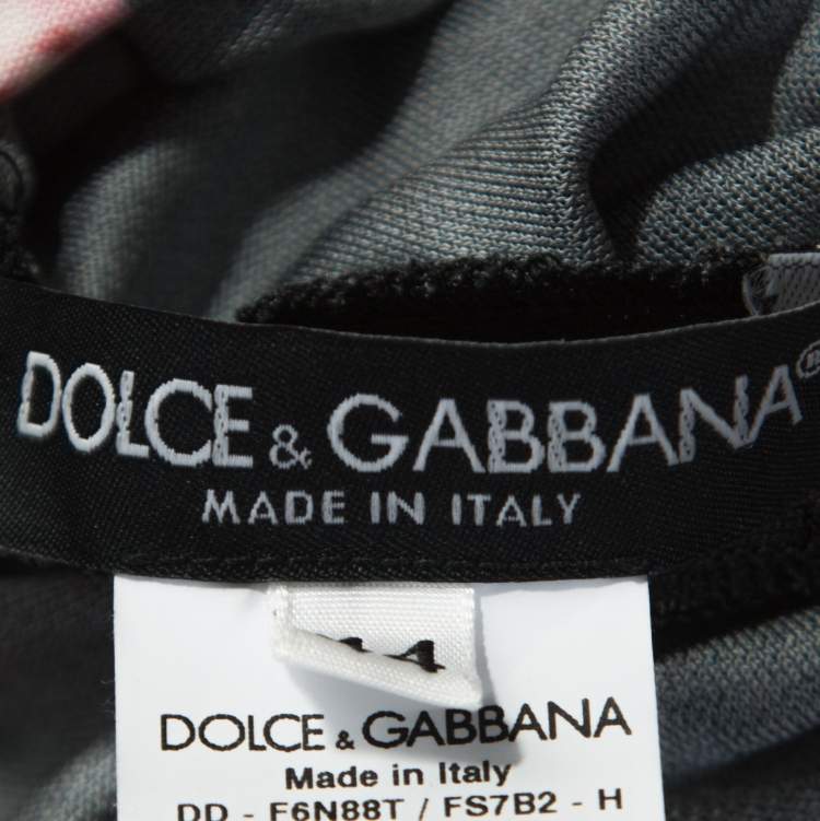 Pre Owned Dolce & Gabbana Floral Print Ruched Sleeveless Dress M
