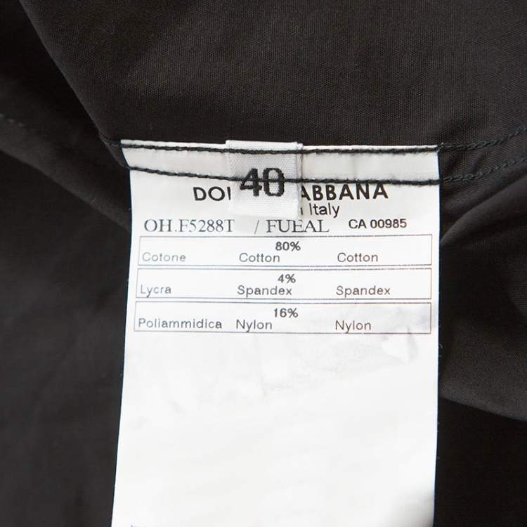 Pre Owned Dolce & Gabbana Black Stretch Cotton Button Front Shirt S