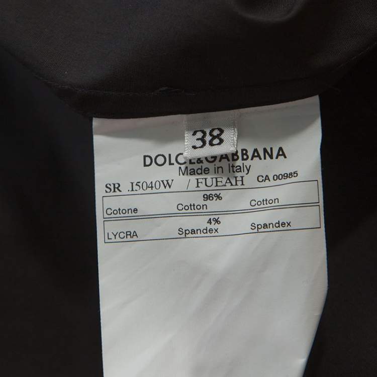 Pre Owned Dolce & Gabbana Black Stretch Cotton Button Front Tailored Shirt S