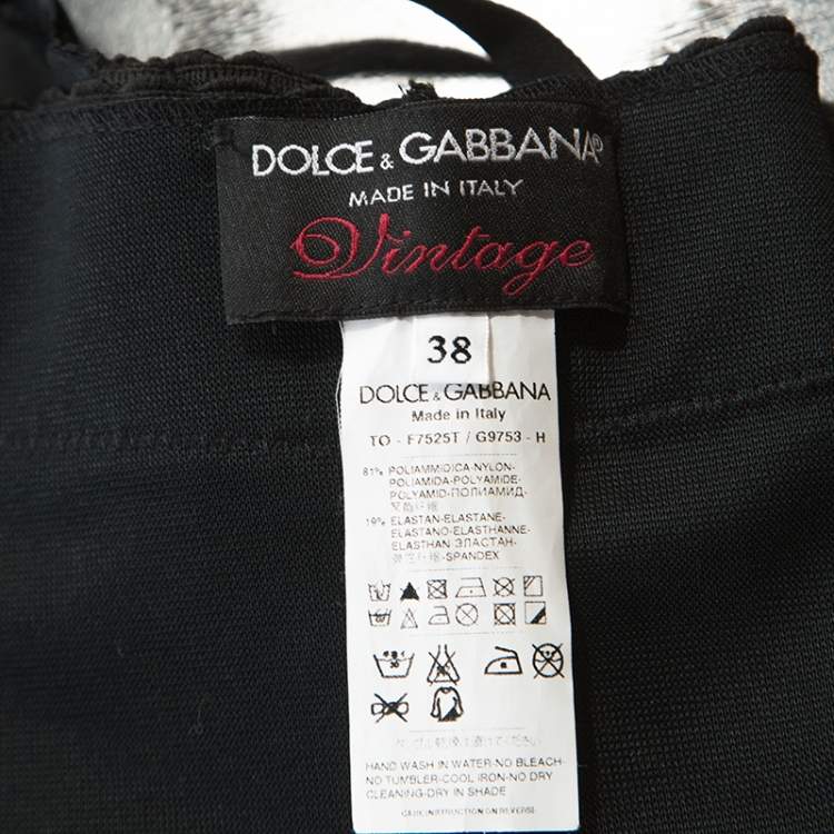 Pre Owned Dolce & Gabbana Black Lace Detail Bustier Top S