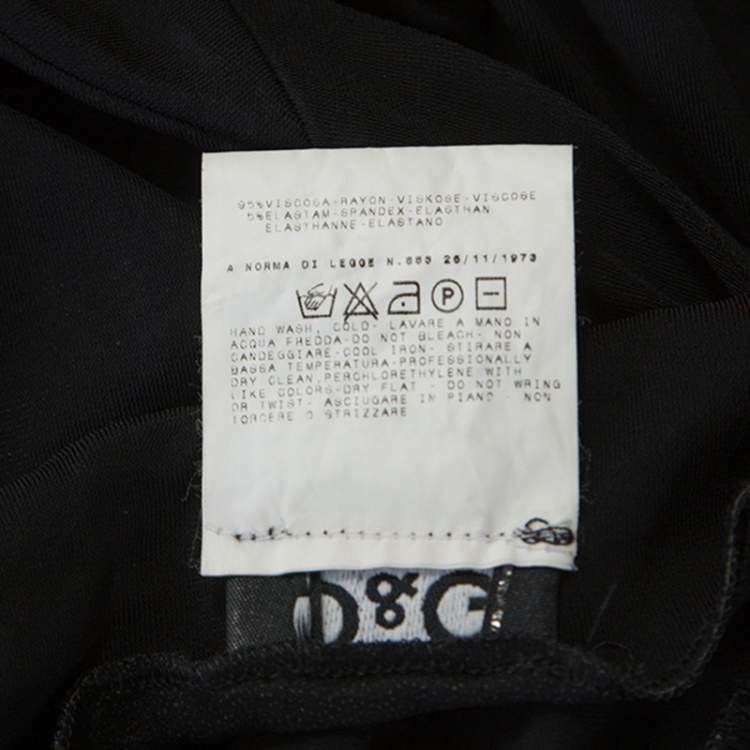 Pre Owned Dolce & Gabbana Black Stretch Knit Halterneck Dress S