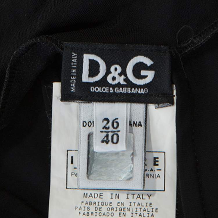 Pre Owned Dolce & Gabbana Black Stretch Knit Halterneck Dress S