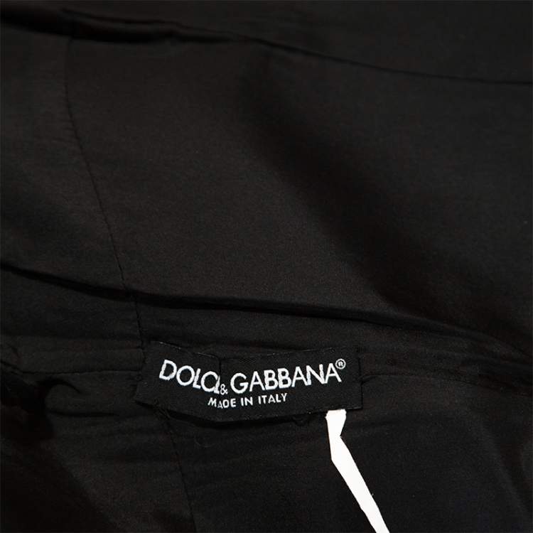 Pre Owned Dolce & Gabbana Black Taffeta Sleeveless Short Dress S