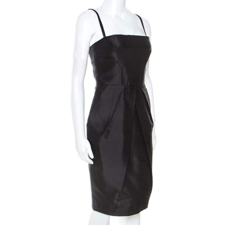 Pre Owned Dolce & Gabbana Black Taffeta Sleeveless Short Dress S