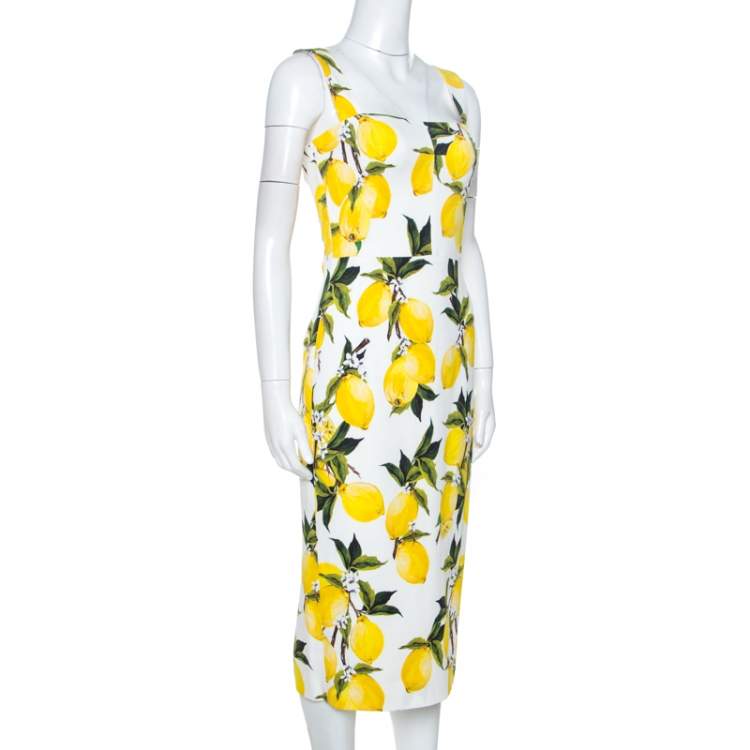 dolce and gabbana lemon print dress