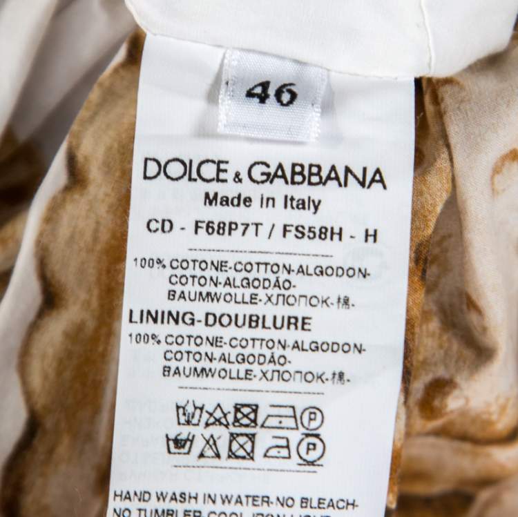 Pre Owned Dolce & Gabbana White Cookie And Floral Print Cotton Sleeveless Dress L