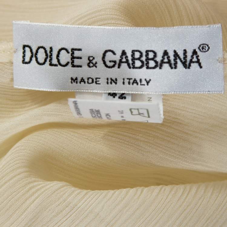 Pre Owned Dolce & Gabbana Vintage Cream Sheer Tunic Top M