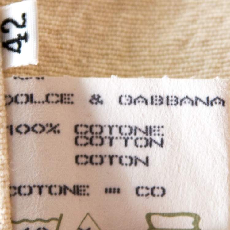 Pre Owned Dolce & Gabbana Vintage Cream Cotton Embroidered Cutout Detail Jacket M 