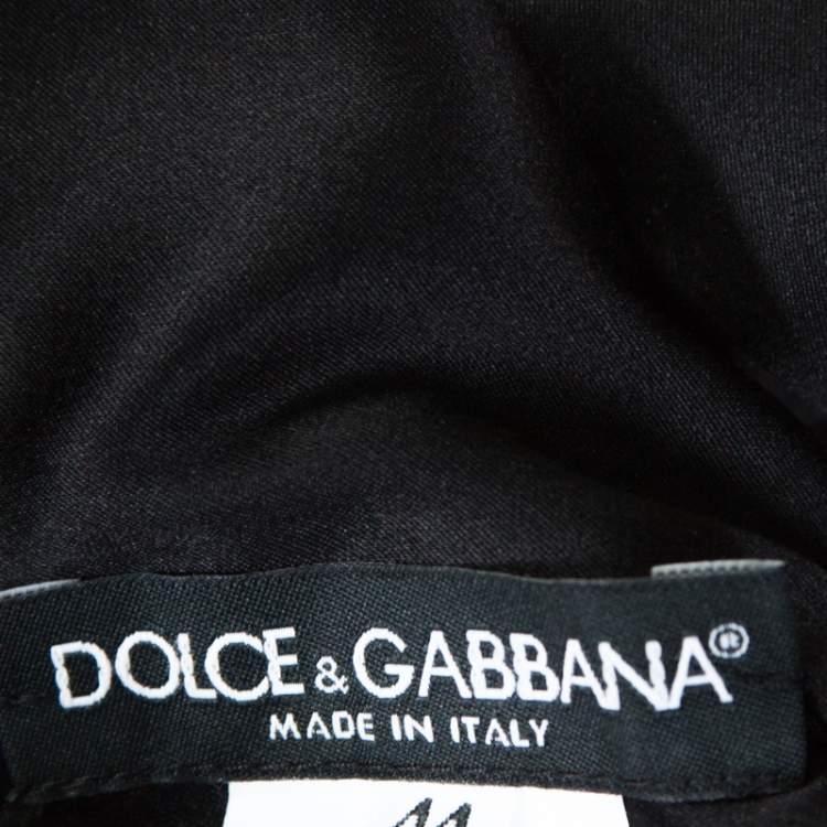 Pre Owned Dolce & Gabbana Brown Leopard Print Silk Draped Maxi Dress M