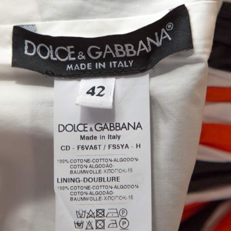 مملوكة مسبقًا Dolce & Gabbana Multicolor Striped Cotton Cut Out Back Midi Dress M