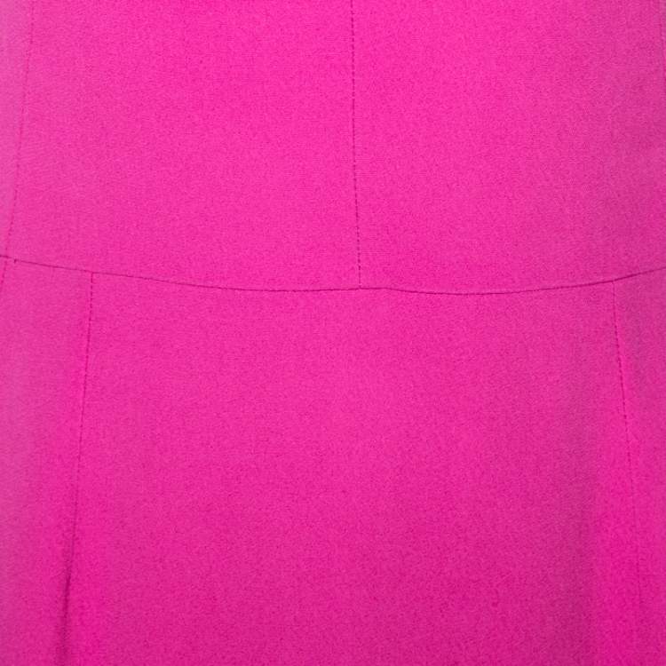 مملوكة مسبقًا Dolce & Gabbana Pink Crepe Sleeveless Flounce Dress S
