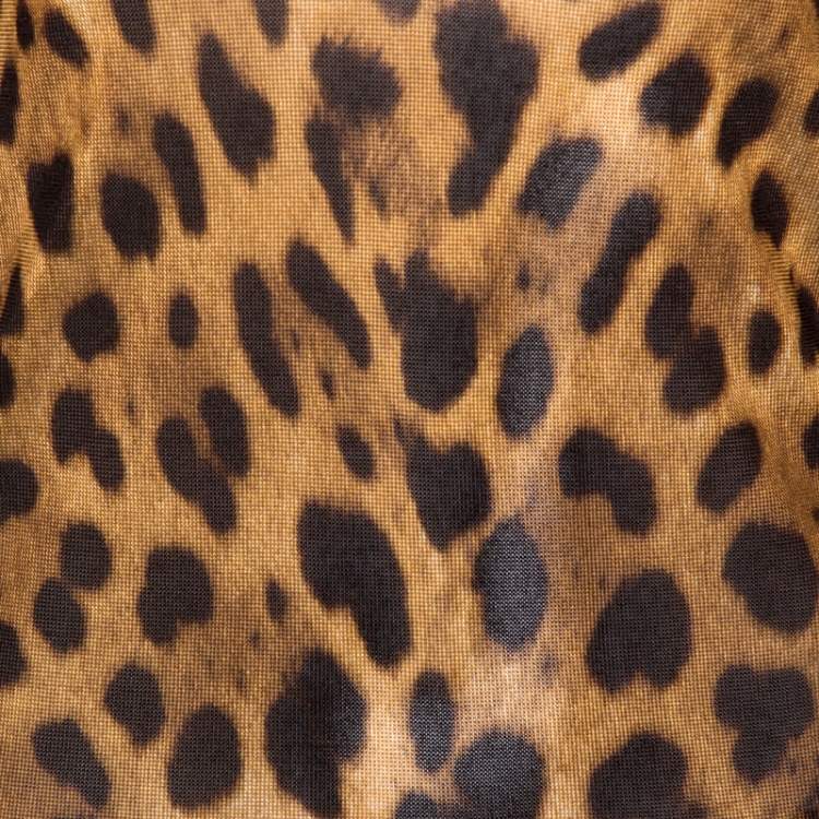 Pre Owned Dolce & Gabbana Animal Print Knit Sleeveless Top M