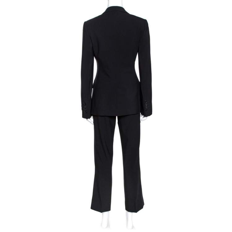 Pre Owned Dolce & Gabbana Black Wool Martini Trouser Suit S