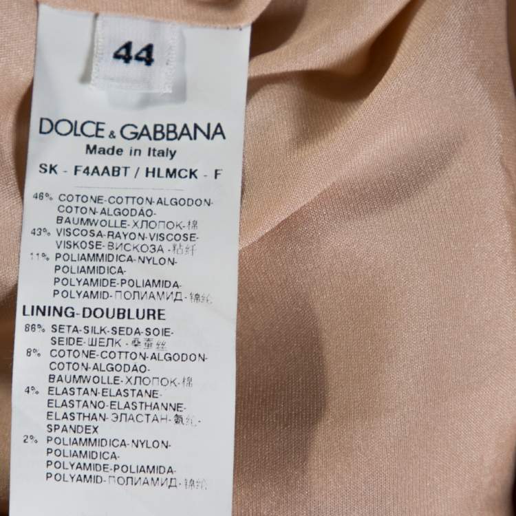 Pre Owned Dolce & Gabbana Naturel Lace Midi Skirt M