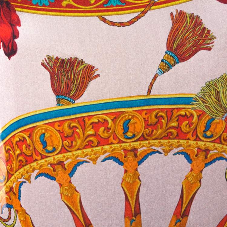 Pre Owned Dolce & Gabbana Multicolor Silk Chiffon Wheel Printed Kaftan Tunic XL