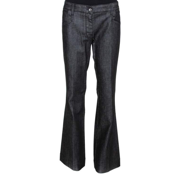 مملوكة مسبقًا Dolce & Gabbana Black Denim Flared Leg Jeans L
