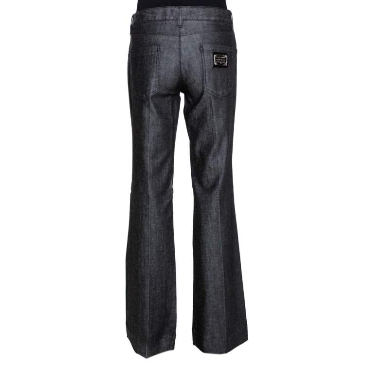 مملوكة مسبقًا Dolce & Gabbana Black Denim Flared Leg Jeans L