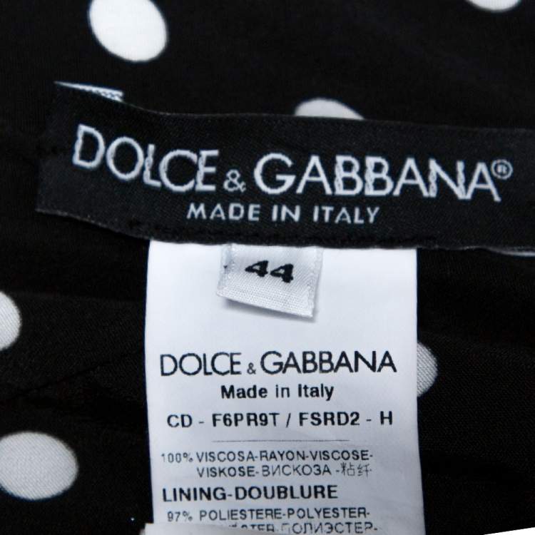 Pre Owned Dolce & Gabbana Black And Red Floral Printed Draped Midi Dress M