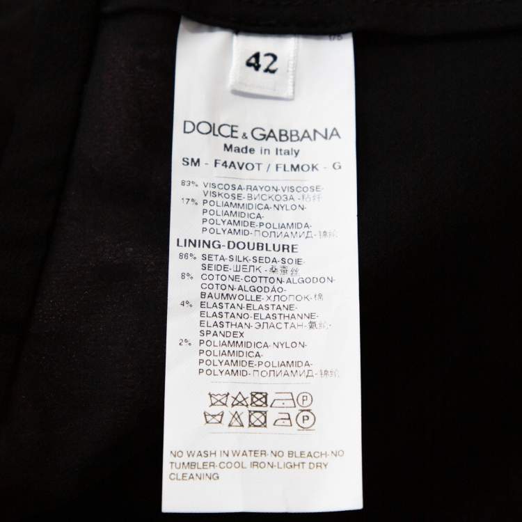 Pre Owned Dolce & Gabbana Black & Pink Corded Lace Mini Skirt M 