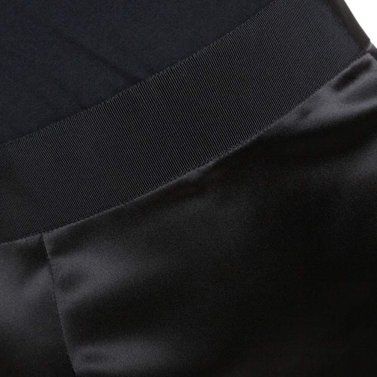 Pre Owned Dolce & Gabbana Black Satin Pencil Skirt L 