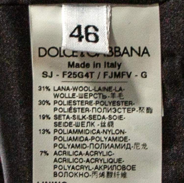 Pre Owned Dolce & Gabbana Scarlet Textured Jacquard Grosgrain Trim Detail Jacket L