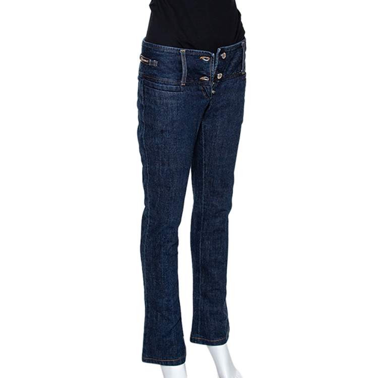 Pre Owned Dolce & Gabbana Indigo Denim Flared Jeans S