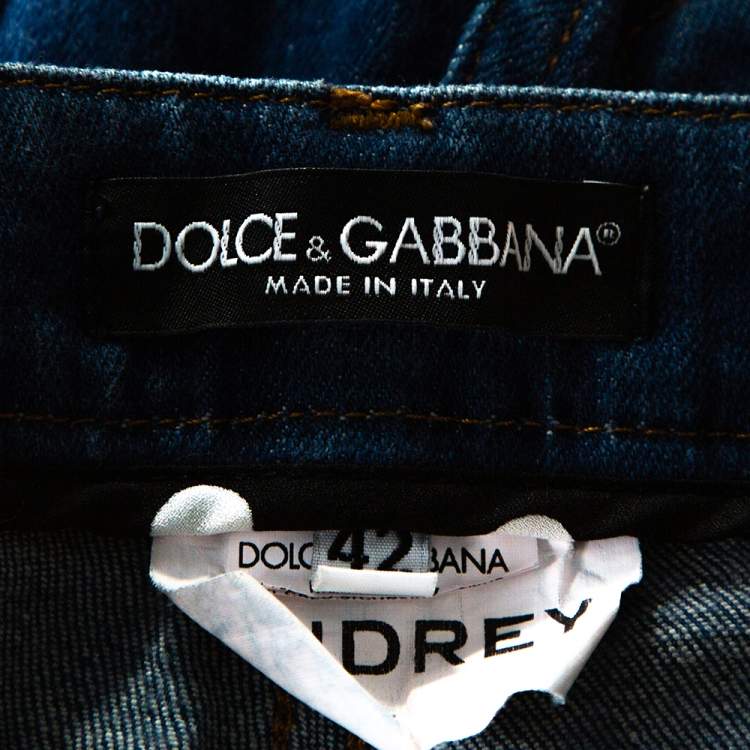 Pre Owned Dolce & Gabbana Indigo Denim Audrey Skinny Jeans M