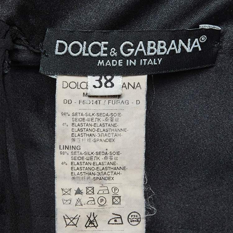 مملوكة مسبقًا Dolce & Gabbana Black Satin Silk Ruched Mini Dress S
