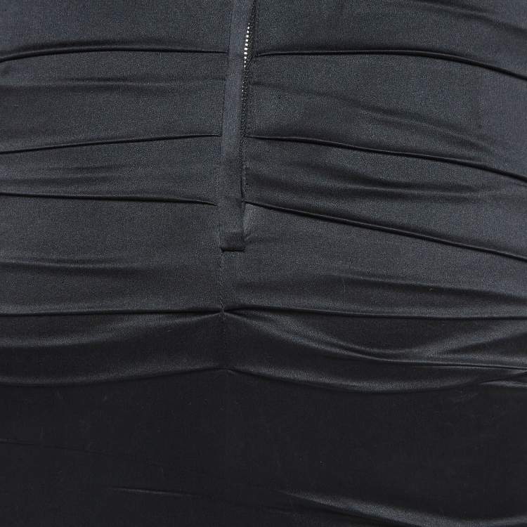 مملوكة مسبقًا Dolce & Gabbana Black Satin Silk Ruched Mini Dress S