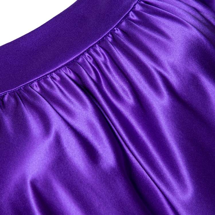 Pre Owned Dolce & Gabbana Purple Silk Satin Balloon Dress L