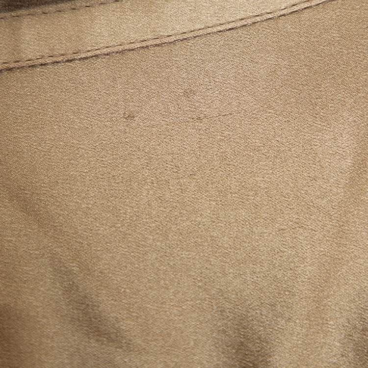 Pre Owned Dolce & Gabbana Beige Stretch Silk Satin Long Sleeve Shirt L