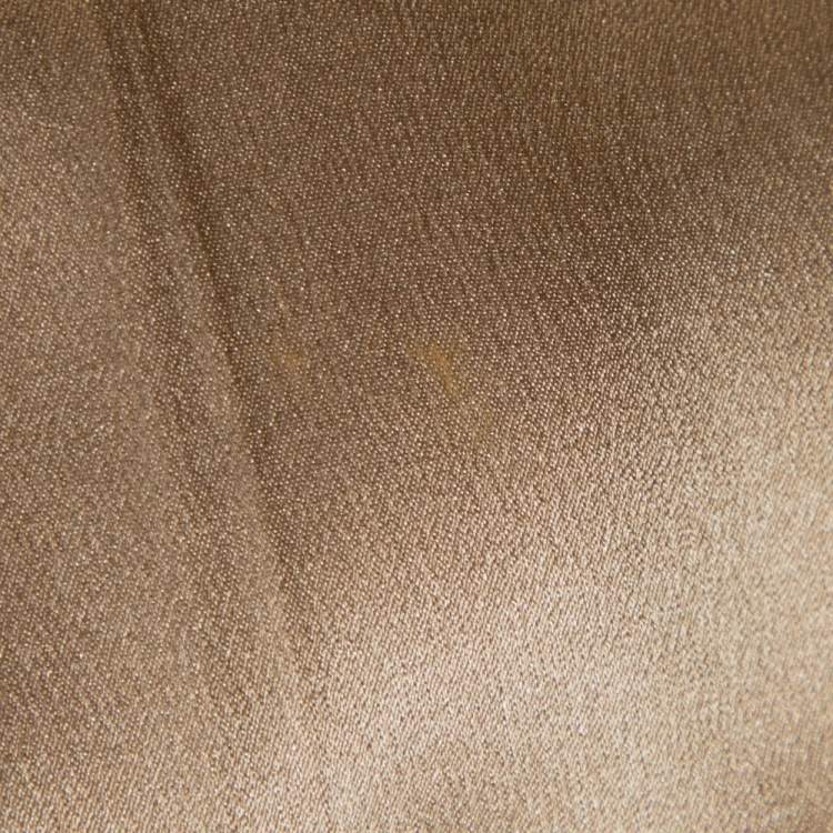 Pre Owned Dolce & Gabbana Beige Stretch Silk Satin Long Sleeve Shirt L